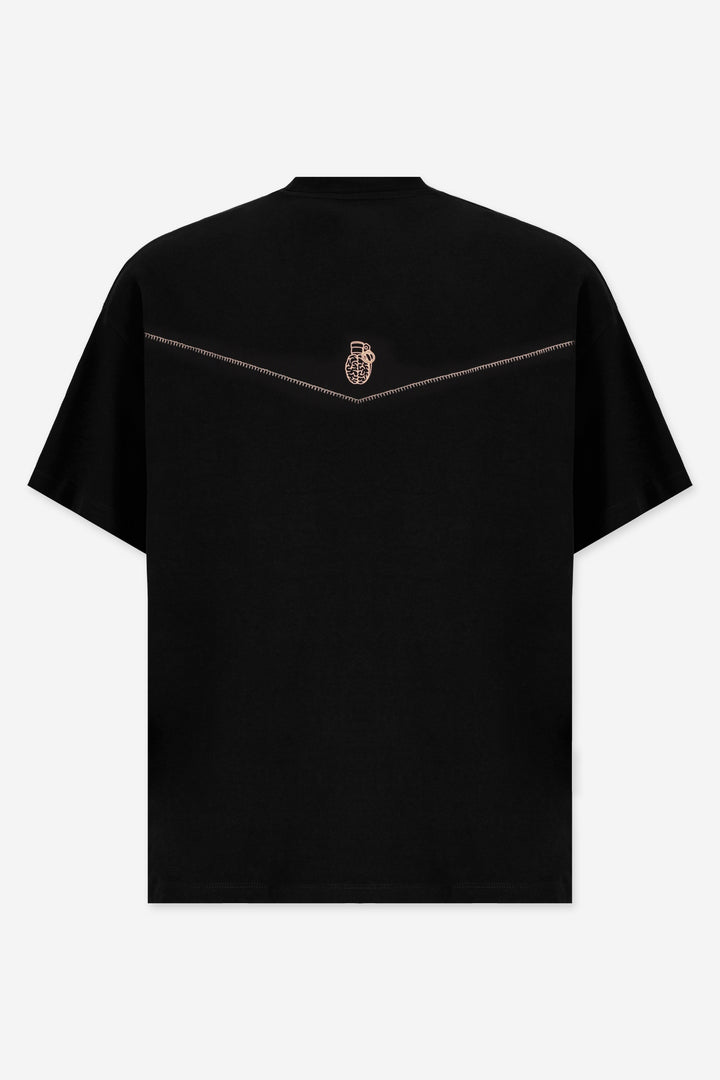 LASSO REGULAR FIT BLACK T-SHIRT