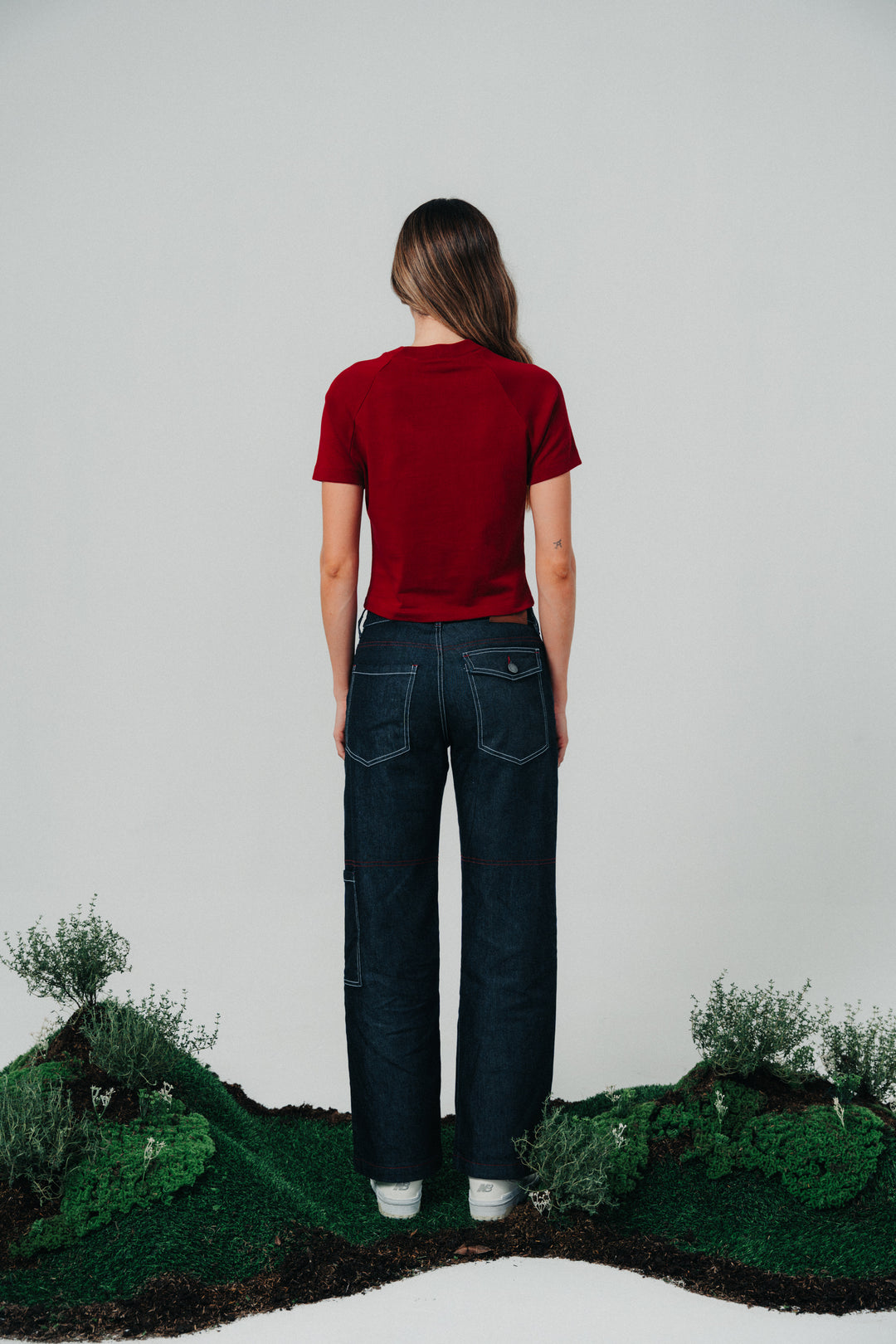 Short sleeve Top red wine in cotton