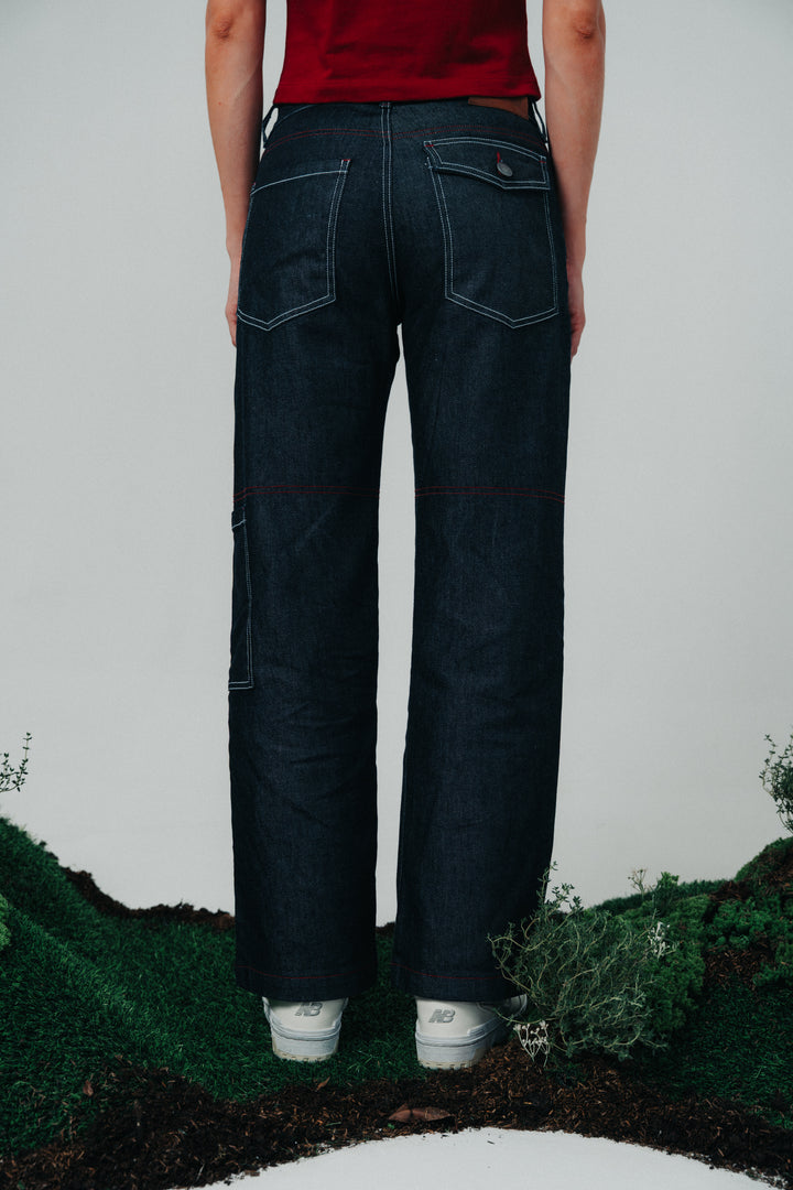 Straight Fit Denim Jeans Blue
