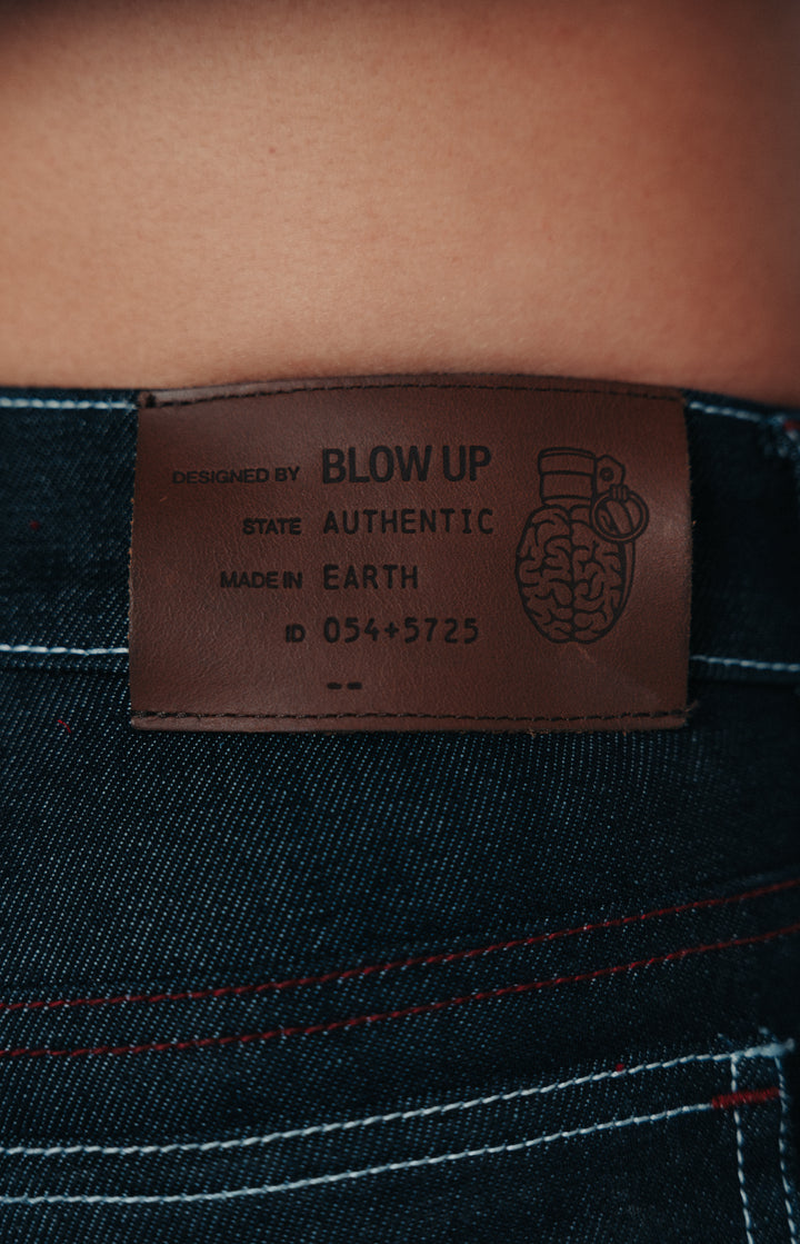 Straight Fit Denim Jeans Blue