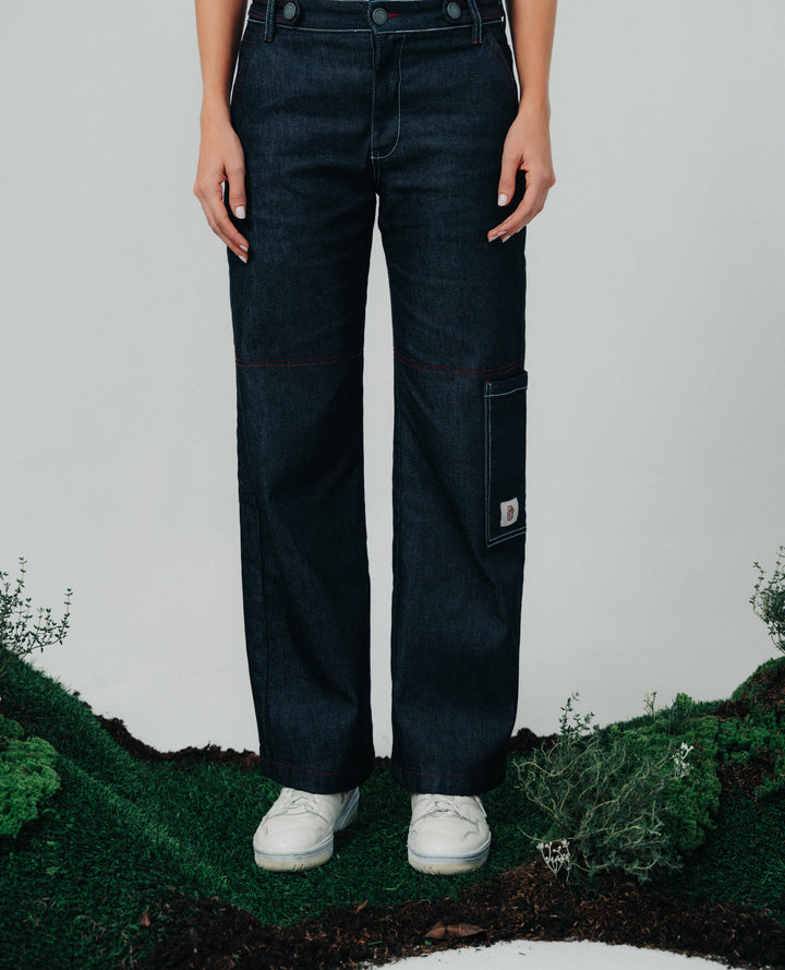 Straight Fit Denim Jeans Blue