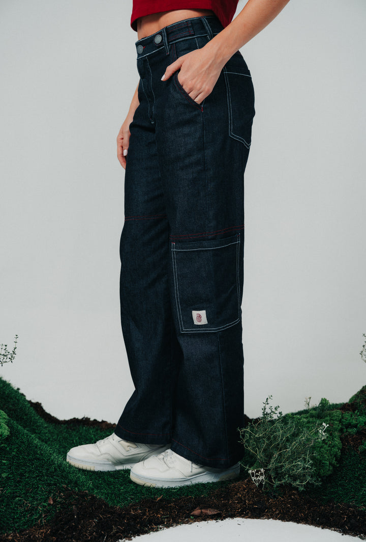 Straight Fit Denim Jeans Blue