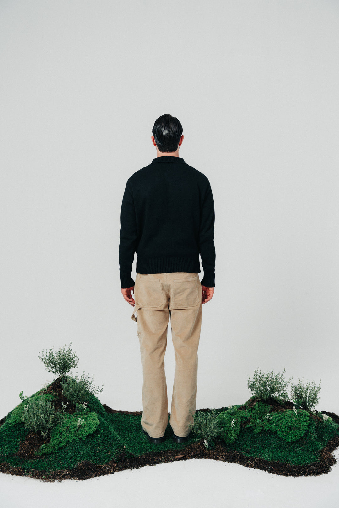 Knitted Polo Sweater black