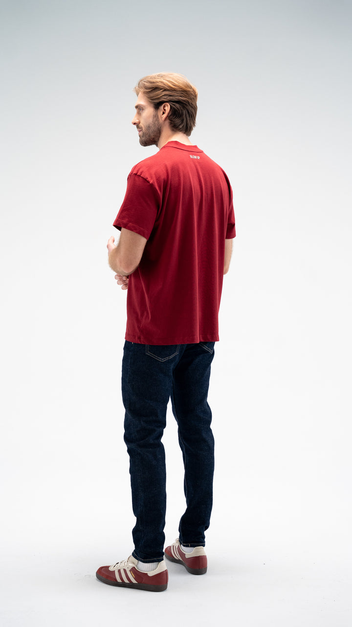 CORE REGULAR FIT RED WINE T-SHIRT