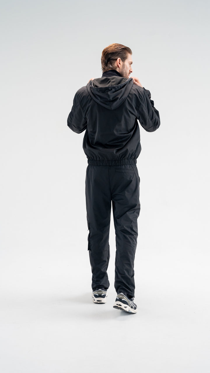 BURST REGULAR FIT BLACK CARGO PANTS