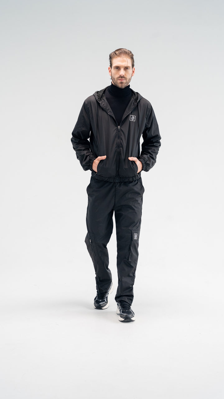 BURST REGULAR FIT BLACK CARGO PANTS