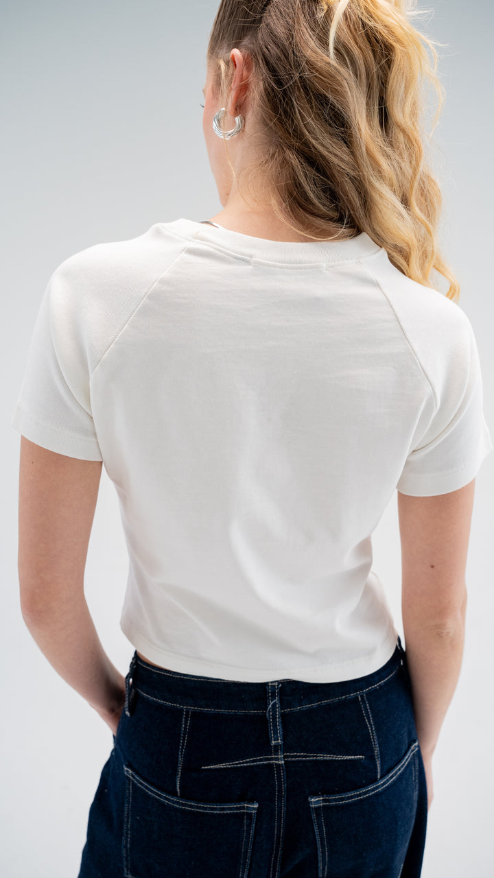 SHORT SLEEVE IVORY TOP