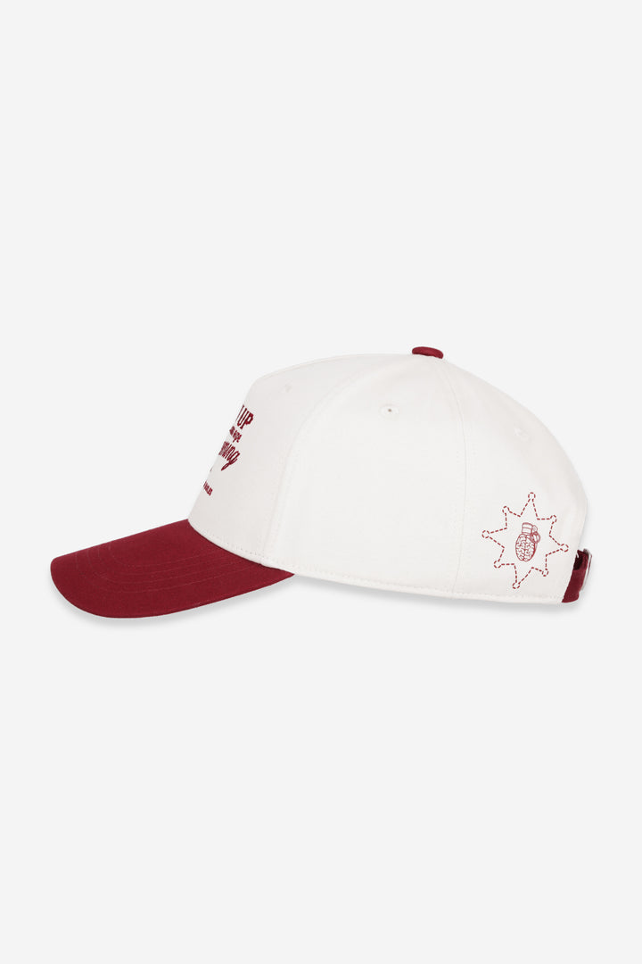 LONG RIDE IVORY RED CAP