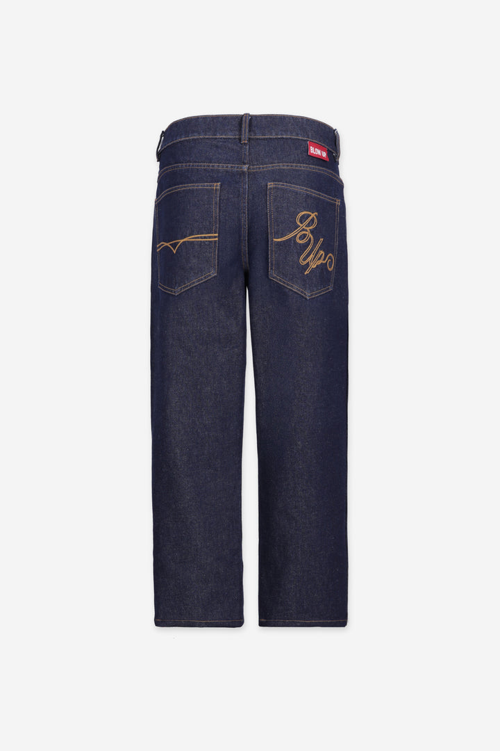 WESTERN STRAIGHT FIT BLUE JEAN