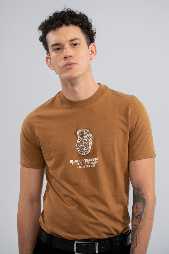 SLIM FIT BROWN T-SHIRT