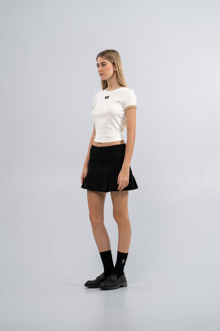 SHORT SLEEVE IVORY TOP