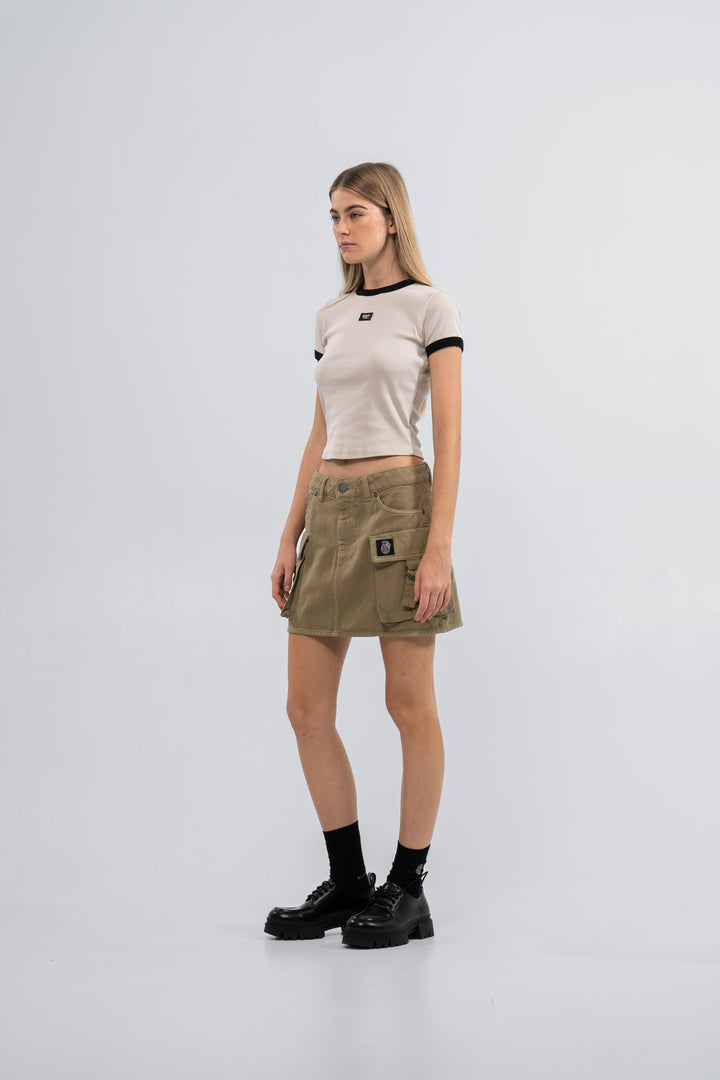 SHORT SLEEVE SAND TOP