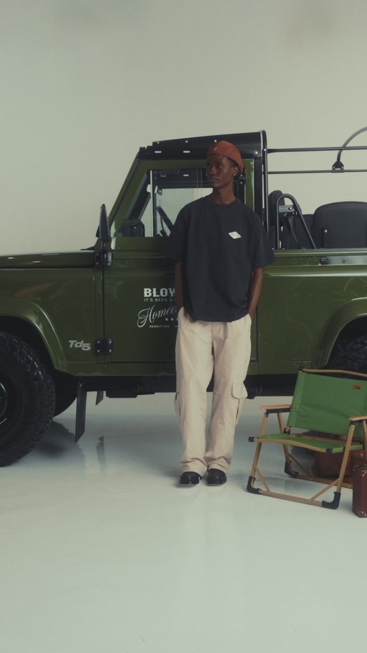 WESTERN OATMEAL WIDE CARGO PANTS